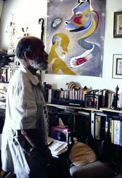 Ted Joans, 1999, Seattle, photo by Bernie Mindich