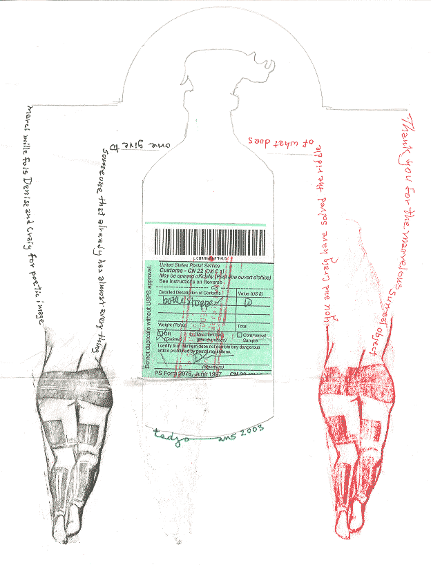 Ted Joans letterart, January 2003