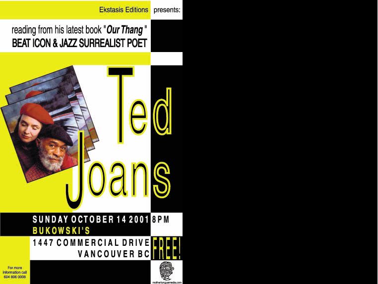 Ted Joans & Laura Corsiglia flyer by Tanya Evanson
