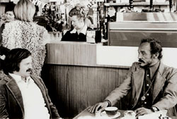 A.D. Winans & Bob Kaufman at Cafe Trieste in 1976. Photo &copy; Richard Morris, 1976.