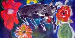 Little Miss Sunshine with Flowers, copyright Katie Pfeiffer