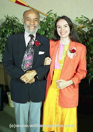 Ted Joans & Laura Corsiglia at a wedding, 2000. by Dennis Williams