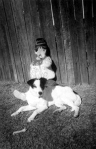 Coral and Rusky the dog