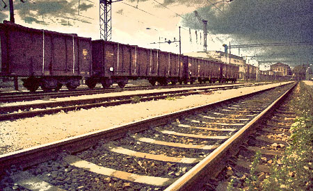 Railroad Earth - Photo is Road to Nowhere by Blue Betty via http://www.freeimages.com/browse.phtml?f=profile&l=bluebetty, photoshopped by Empty Mirror