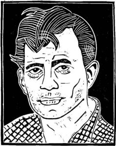 Jack Kerouac (copyright Loren Kantor / http://woodcuttingfool.blogspot.com/)