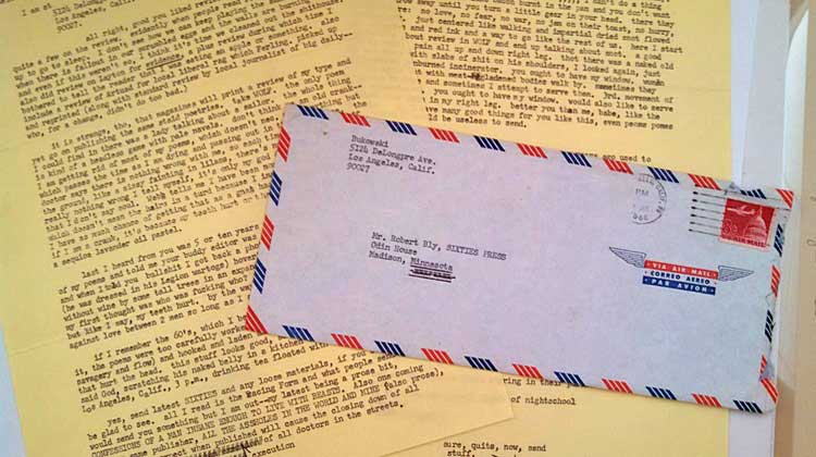 Bukowski letter to Robert Bly. Joshua Preston