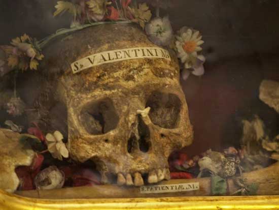 The skull of St. Valentine