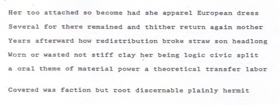 Susan Howe, Federalist 7