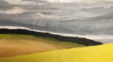 2 Yellow Hills (detail)- painting by Judith Skillman